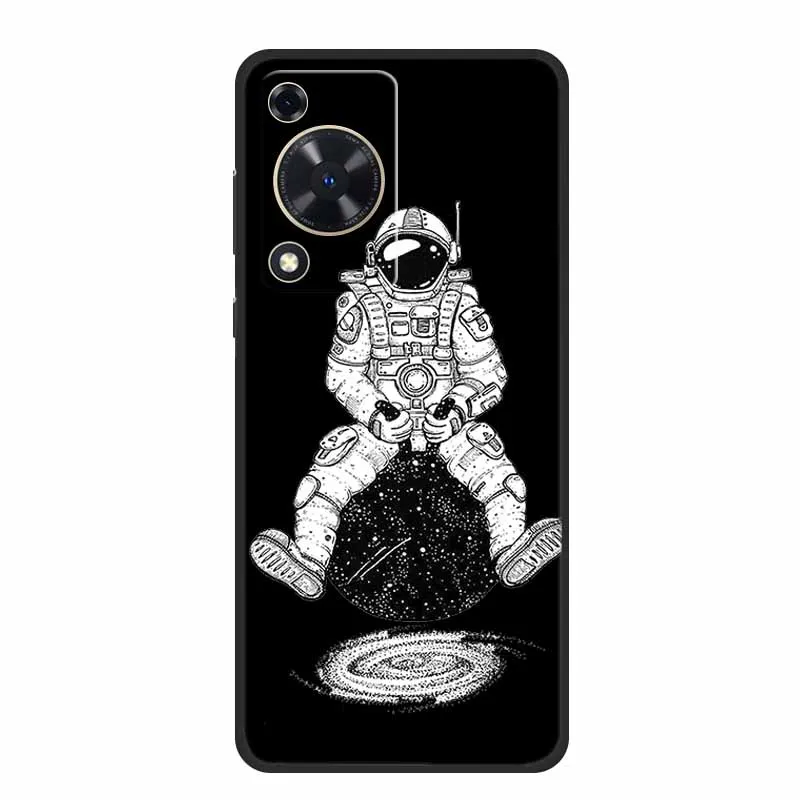 Black Silicone Soft Phone Case with Cartoon Design