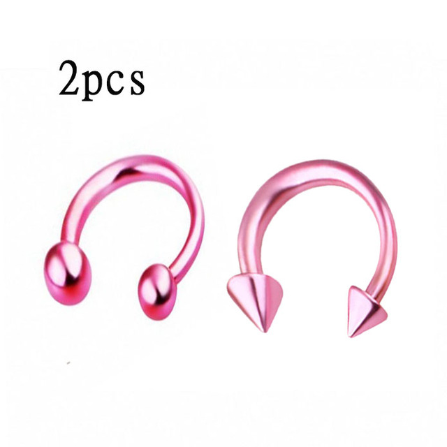 Style Stainless Steel C-bar Horseshoe Ring Vacuum Plating Nose Ring, Fake Piercing Nose Rings And Studs Jewelry