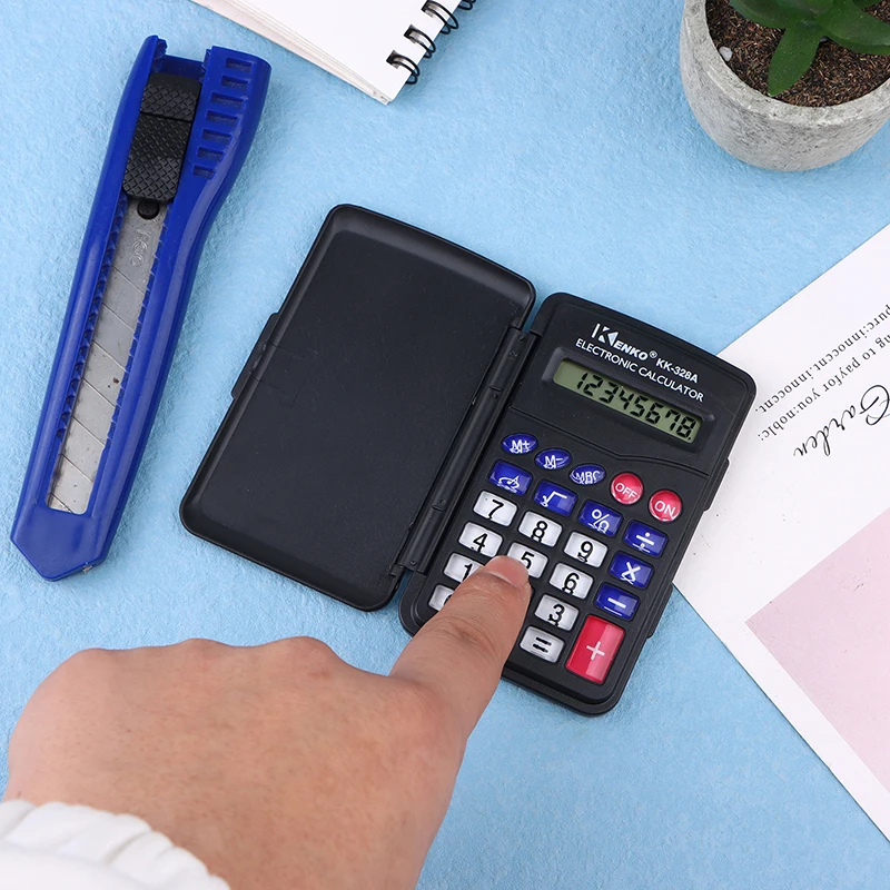 Description Picture 4 of item1Pc Office Supplies Protable Black Digit Calculator Pocket Size Mini Plastic 8 Digits Electronic Mini Calculator