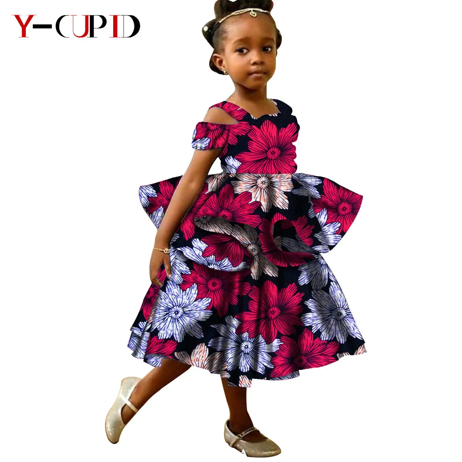 Vêtements Africains pour Enfant Fille, Imprimé Ankara, Double Couche, à  Volants, Bazin, Riche, Robe de ix, Éducatif, YS1940017 - AliExpress, image size:1600x1600