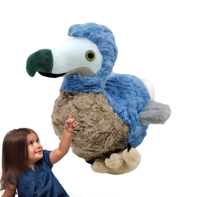 Dodo Bird Toy Blue Plush Calming Doll Stuffed Imitation Bird Plush Toy Cute Cuddlekins Cuddly Prehistoric Bird Dinosaur Toy