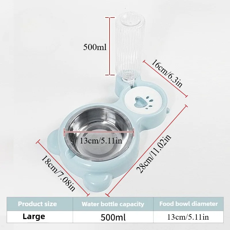 Pet Water Dispenser for Cats and Dogs  Automatic Water Storage Pet Food Bowl Food Container with Waterer Pet Supplies - 6