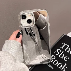 Luxury Electroplated Silicon Make Up Mirror Phone Case Cover for Artificial leather (Silver)
