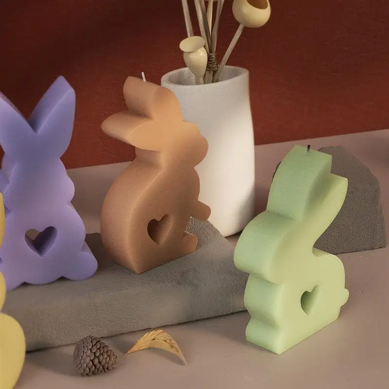 Stampo in silicone per coniglio pasquale, 2 stampi per candele 3D, per sapone, cioccolato, caramelle, torte, regali di Pasqua