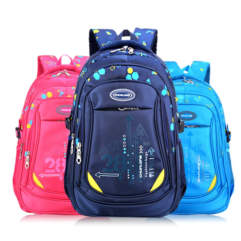 OYIXINGER 2024 Student Bags For Primary School Boys' And Girl's Backpack Durable Nylon Text Stripe Pattern Children's Schoolbag