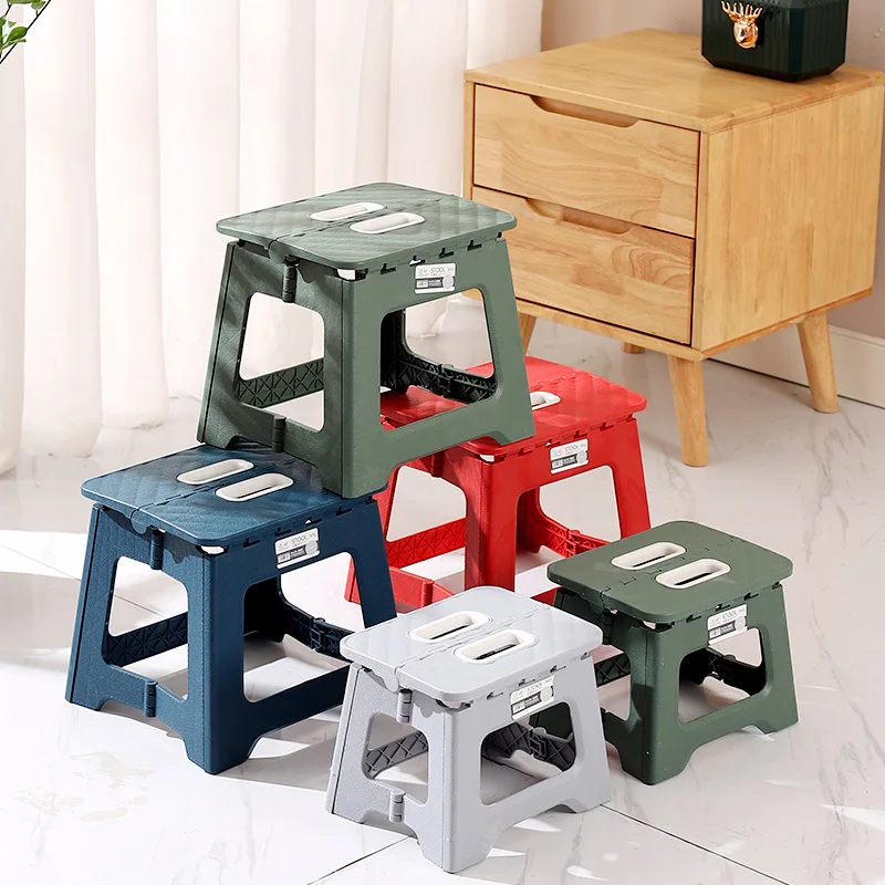 Folding Stool Folding Chair Mini Outdoor Camping Space-saving Portable Lightweight Plastic Footstool for Children Adult Outdoor Fishing