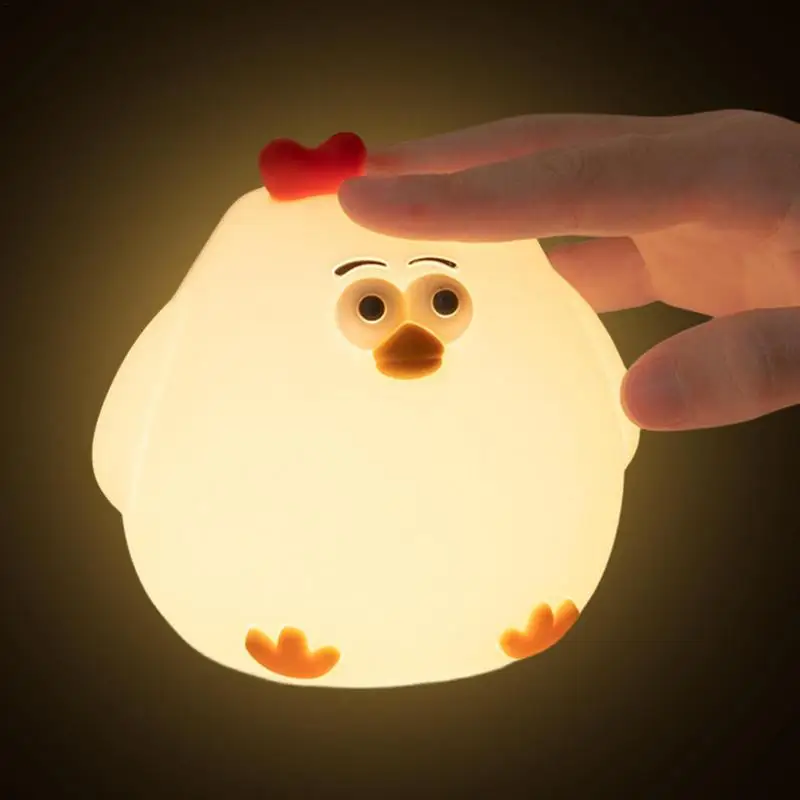 

Baby Chick Nightlight Silicone Bedside Lamp Vivid Creative Adorable Chicken Lamp With Touch Sensor For Children Nursery Rooms
