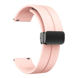 Enhanced Silicone Magnetic Strap Bracelet for Amazfit Bip 3 3pro (PINK)