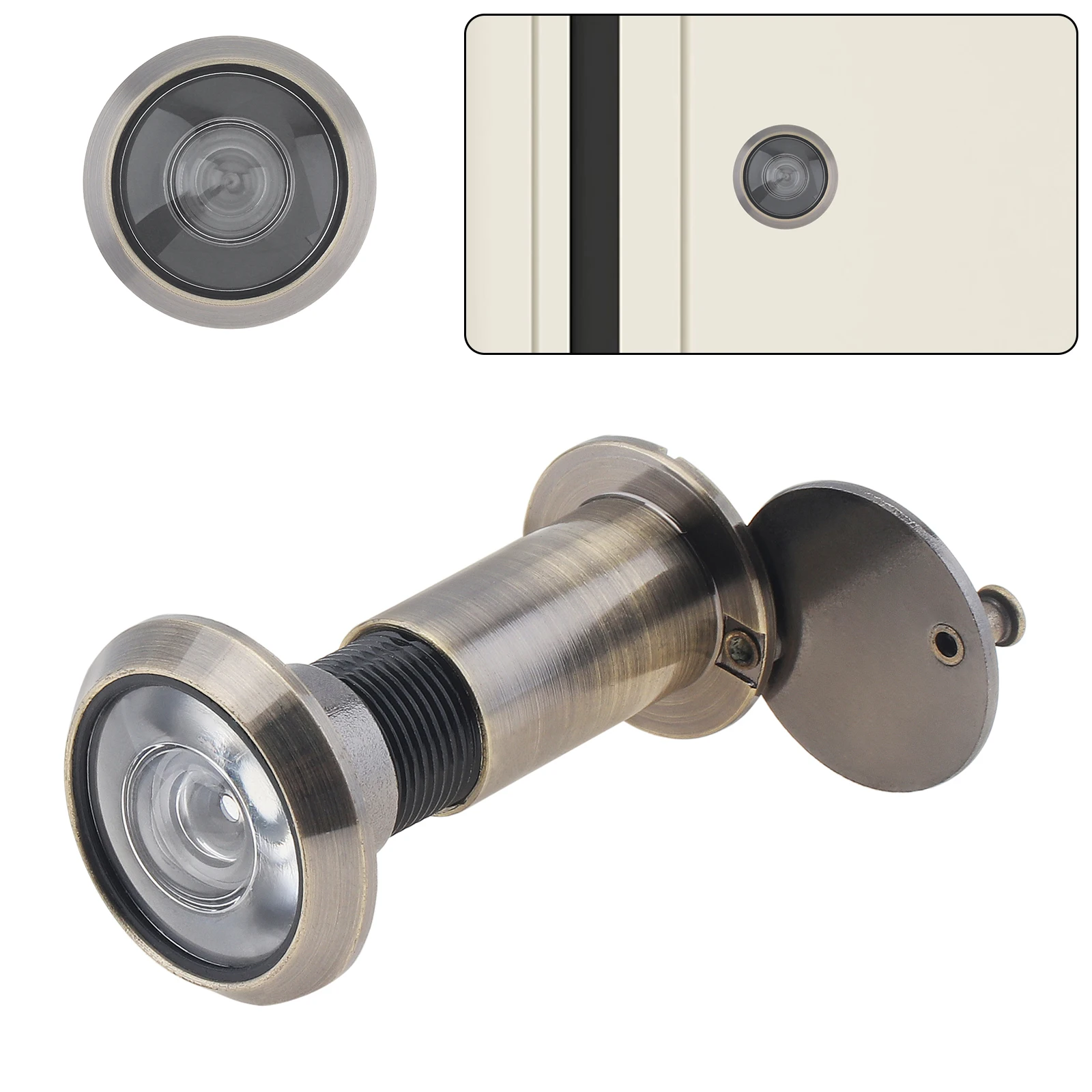 16mm 200 Degree Door Viewer HD Glass Lens Wide Angle Security Door Peephole with Drill Bit Set for Doors 1.57-2.56inch Thickness