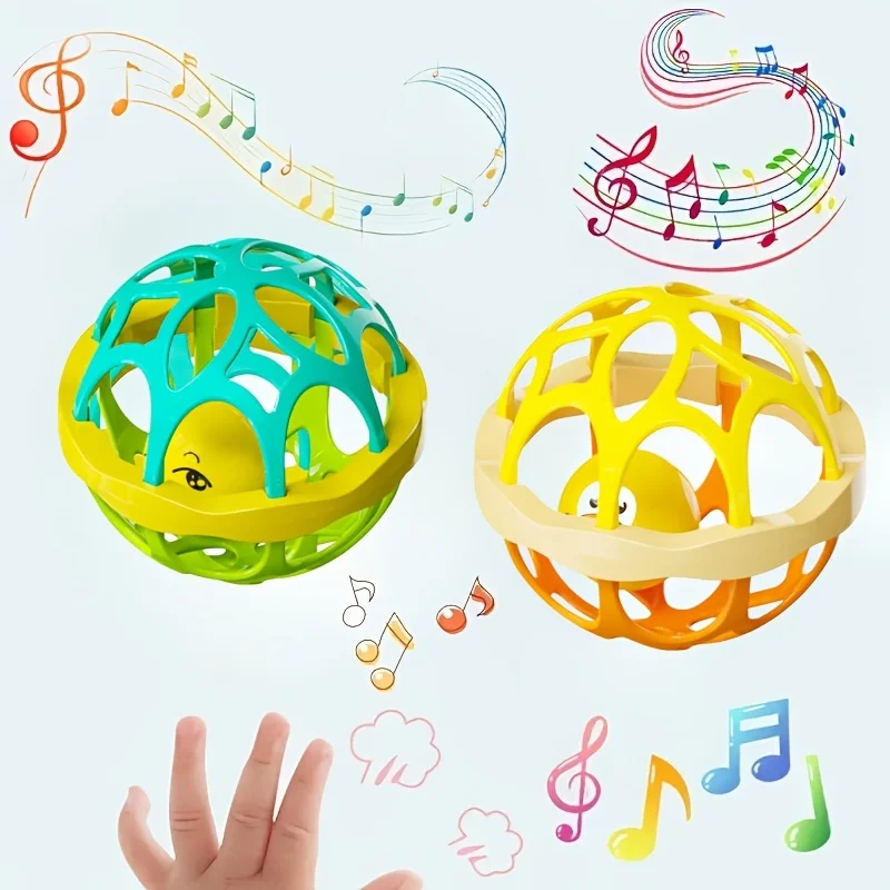 لعبة جرس اليد الاهتزازية للأطفال - لعبة تطوير الحسية والسمعية مع تدريب قبضة، هدية عيد ميلاد مثالية للرضع