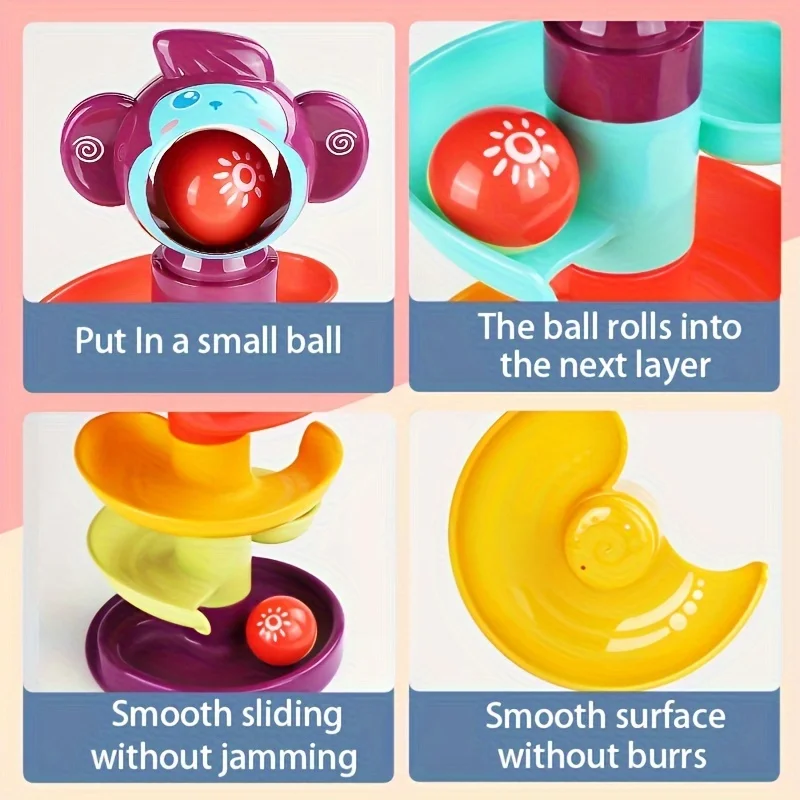 Educational Fun Track Slide Ball Tower, Rolling Ball Early Education Toys, Stacking Turn Ball, Funny Holiday And Birthday Gift 4
