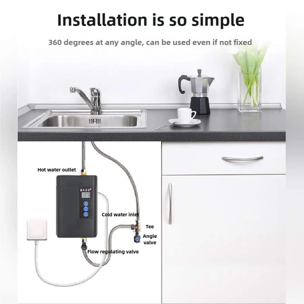 Description Picture 2 of item3800W Electric Water Heater Aneous Instantaneous Water Heater Kitchen, Bathroom, Shower, Water Heater 110V/220V