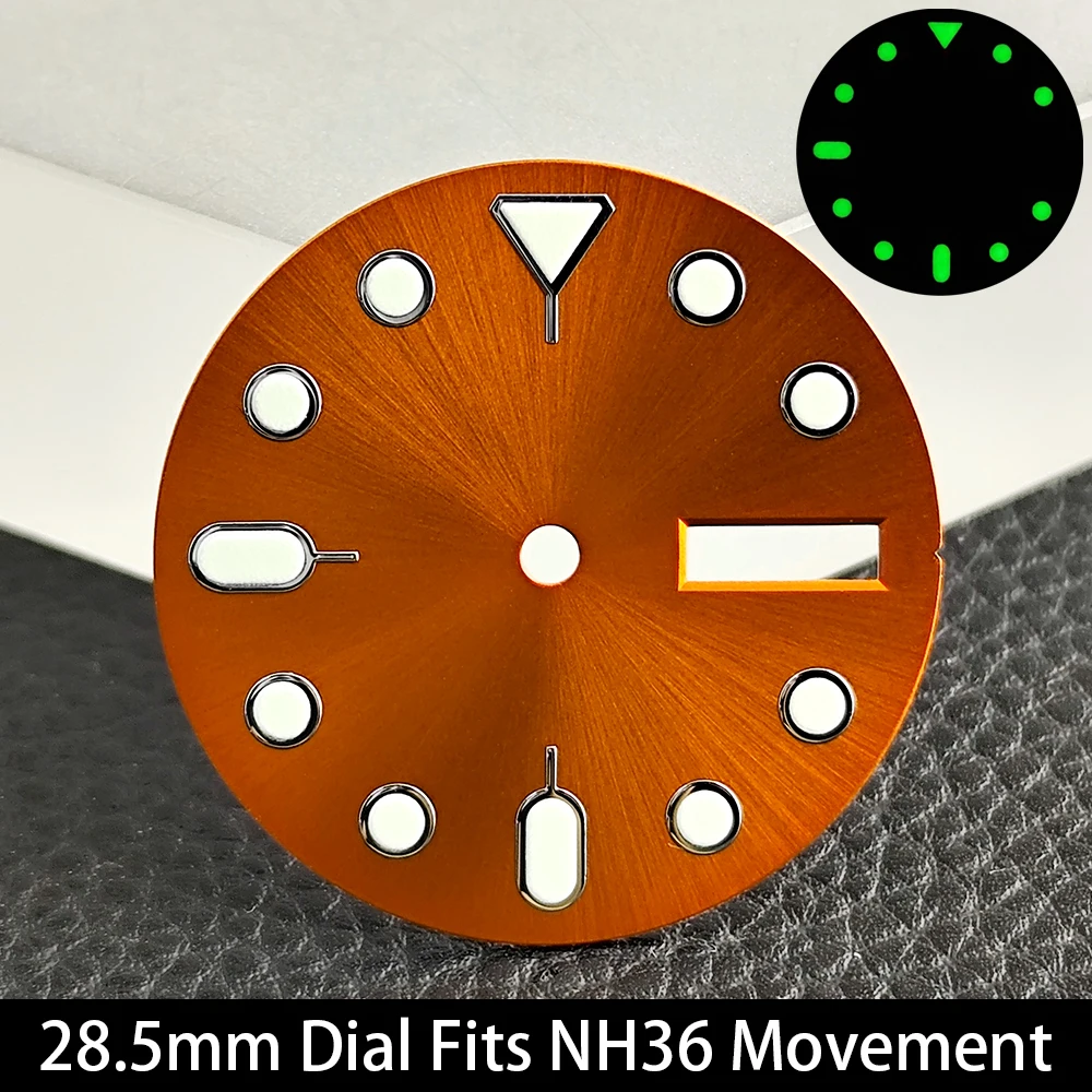Green Luminous Mechanical Watch Dial - 28.5mm