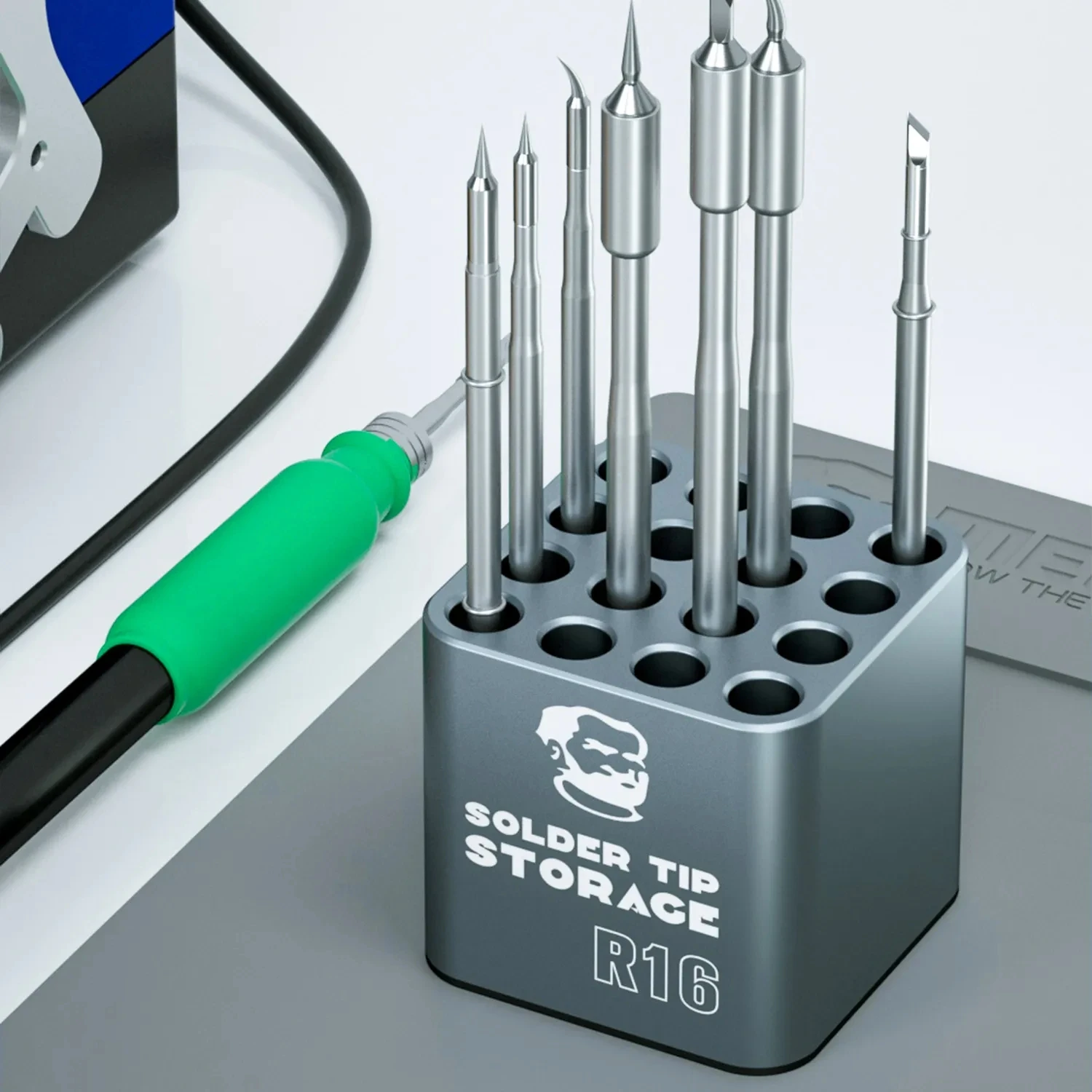 Mechanical R16 Multifunctional Soldering Iron Tips Storage Box For C210 C245 C115 T12 Heating Core Organizer Welding Head Holder 4