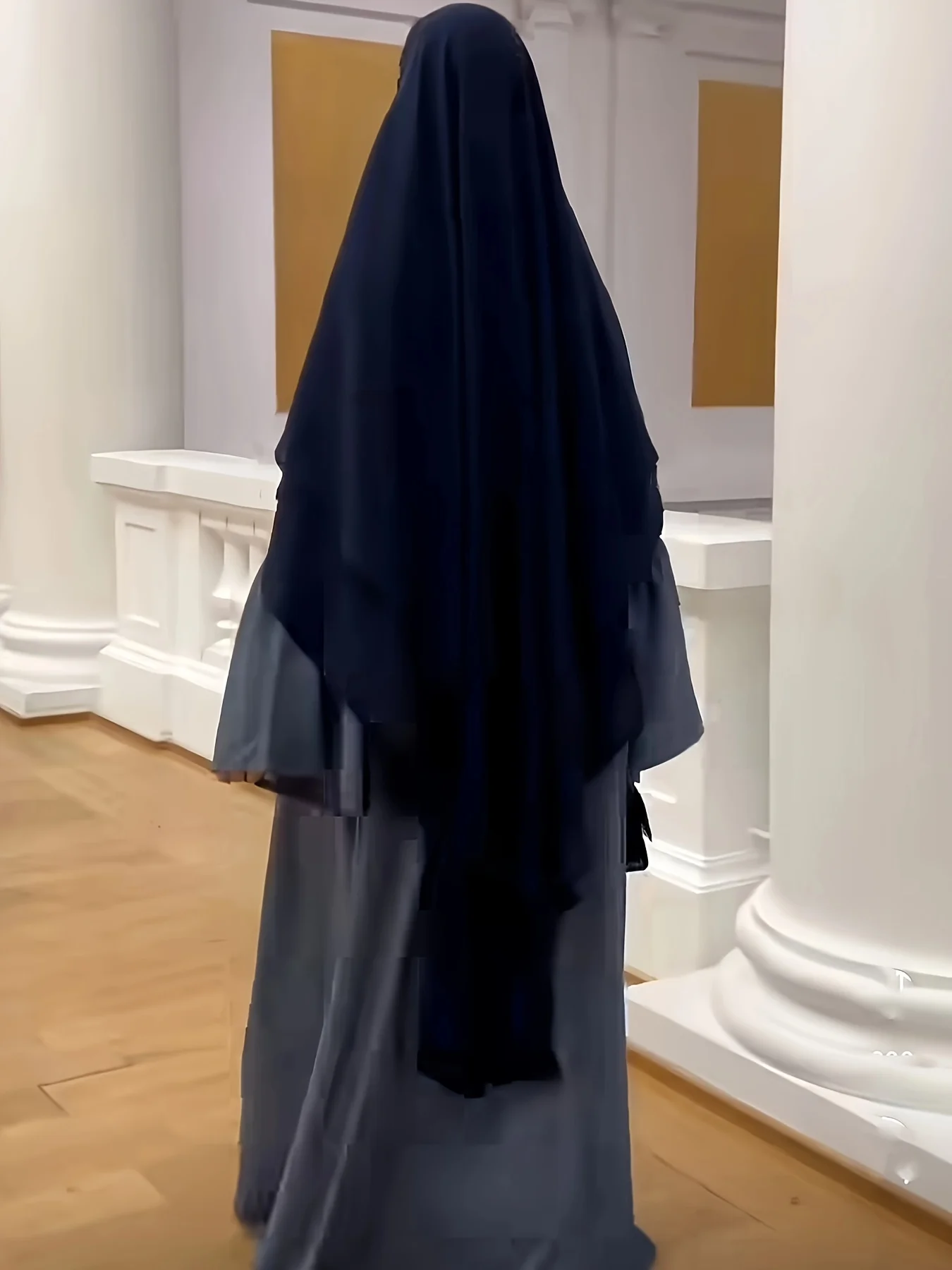 Ramadan Double Layer Chiffon Khimar, Solid Color Hijab Kebaya, Islam Women's Clothing