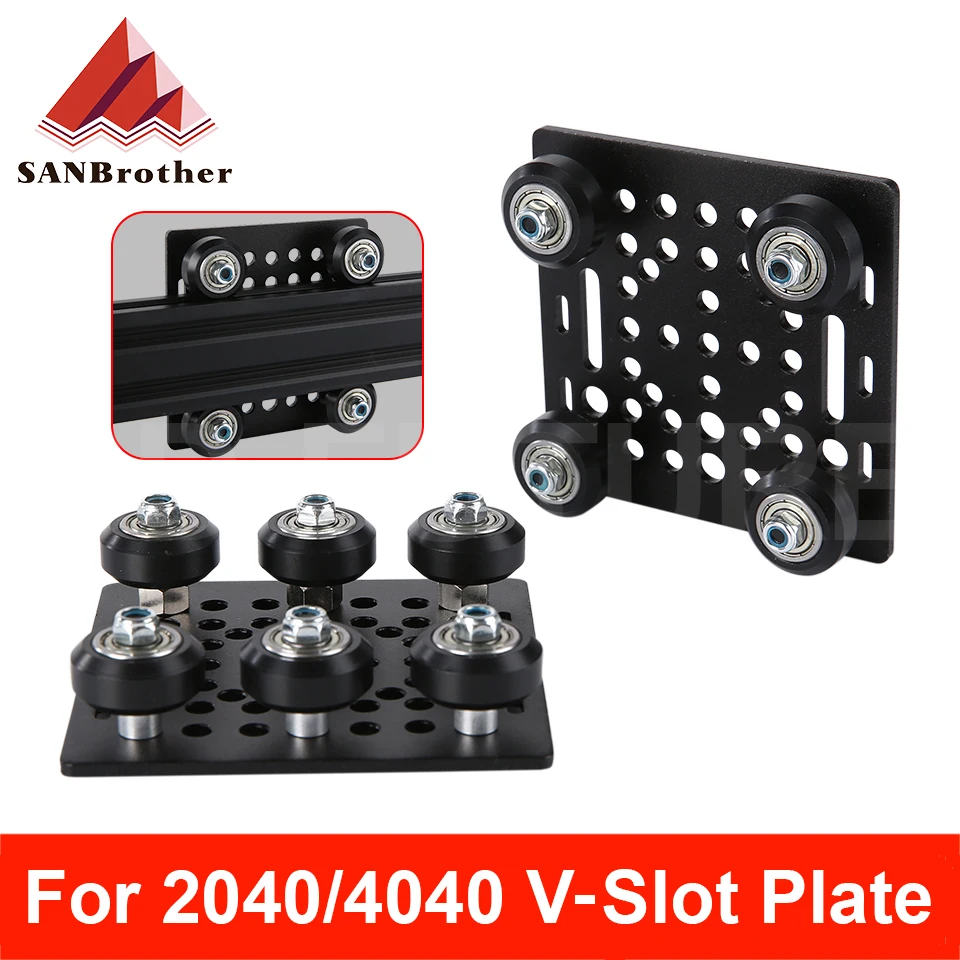 

2040 V-Slot Gantry Set Aluminium 40-40mm Gantry Plate with VSlot Solid Wheel POM Kit for Profiles CNC Machine 3D Printer Part