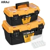 AIRAJ 12/15 Inch Hardware Toolbox, Plastic Thick Combination Suitcase Electrician Carpenter Electric Drill Storage Box 1