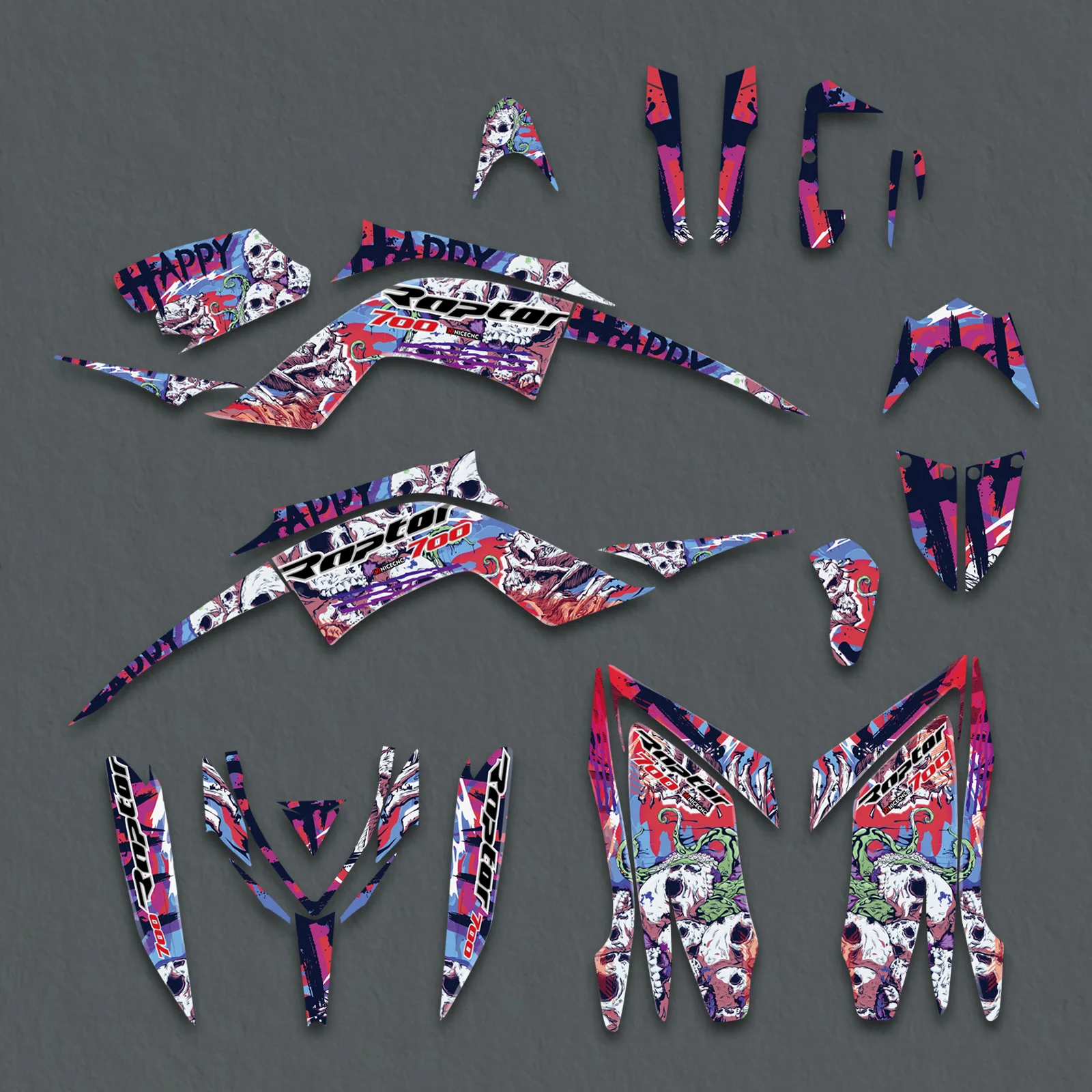 Für Yamaha Raptor 700 YFM 700 2013–2023, ATV-Verkleidungs-Grafik-Set, Hintergrund-Aufkleber, Aufkleber, individuell anpassbar, 2022, 2021 2020, 2019 2018 – Detail 9
