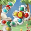 3Pcs Suction Cup Spinning Tops，Novelty Gyro Toys，Suitable For Preschool Boys & Girls , Sensory Bath Play Set,Birthday, Christmas 4