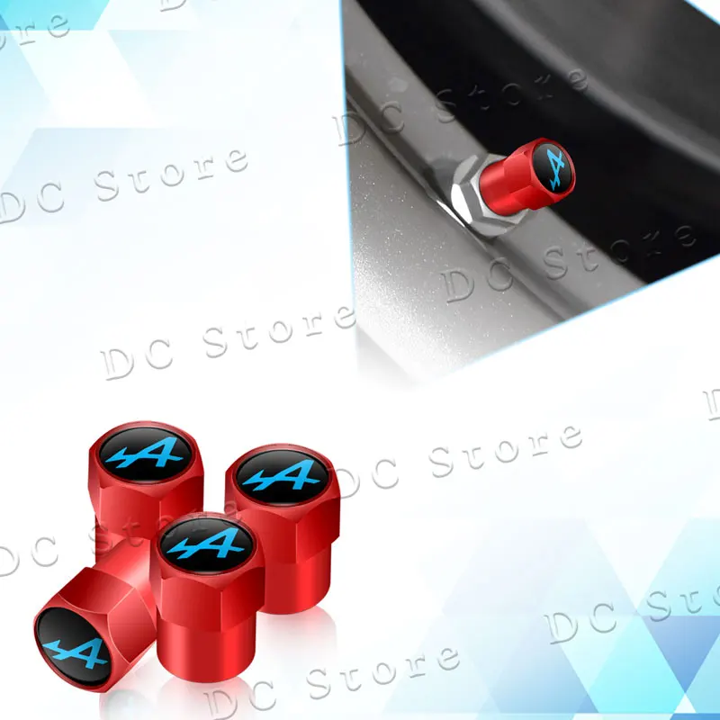 4Pcs A Metal Car Wheel Tire Valve Caps Tyre Rim Stem Cover Dustproof Decor For Alpine Megane 3 4 5 Duster Espace Logan Clio tire valve caps,tire valve cap,tire stem cover