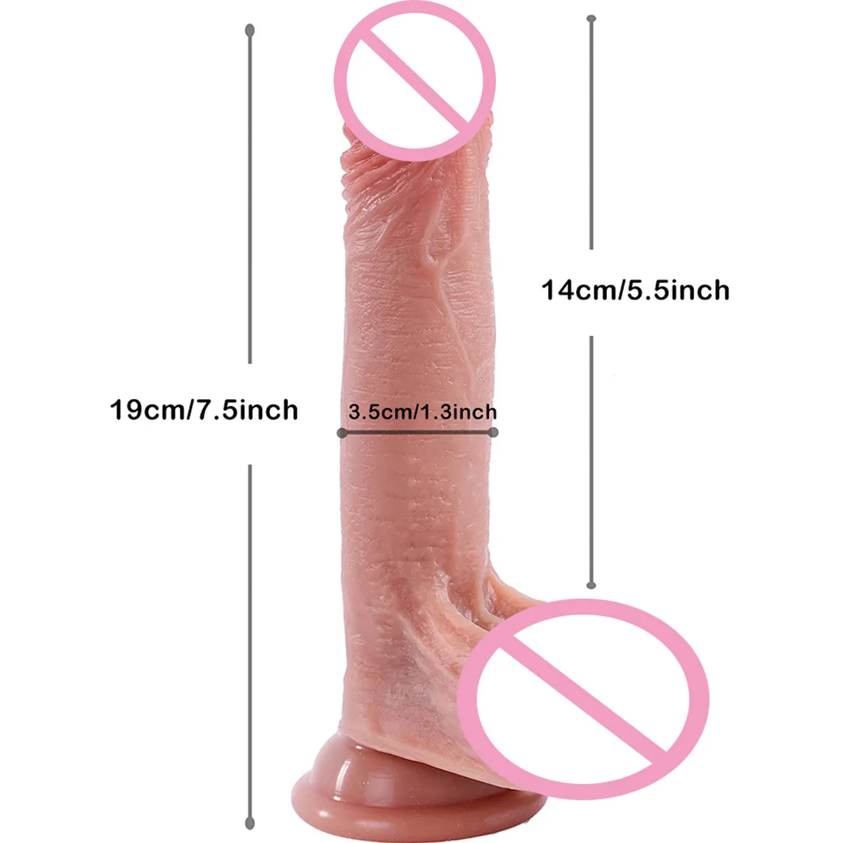 7inch Realistic Dildo Feels Like Skin Penis Adult Sex Toy for Women Soft Silicone Anal Dildo with Suction Cup Lifelike Fake Dick