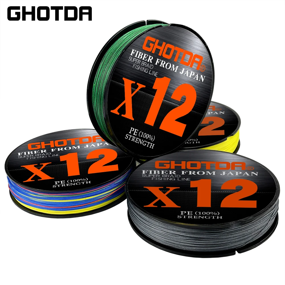 Ghotda Original Fishing Line 12X 9XMultifilament 100M Carp Fishing Japanese Braided Wire PE line Japan Fabric 13.2-132LB