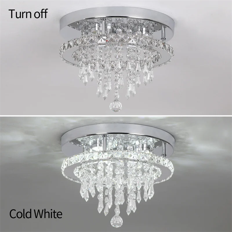 Modern Led Chandelier K9 Crystal Ceiling Lamp Fixture Bedroom Living Dining Room Pendant Light Lustres Home Decor Plafonnier Lum