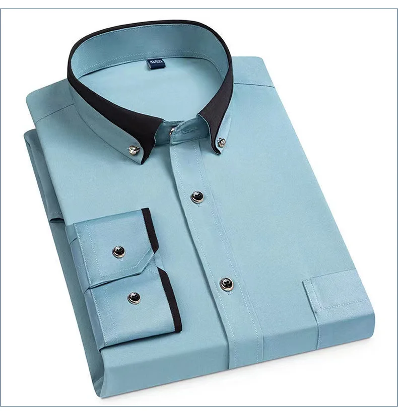 

M~5XL New men's casual wedding party office work shirt business dress long sleeve button shirt street clothes can be wholesale.