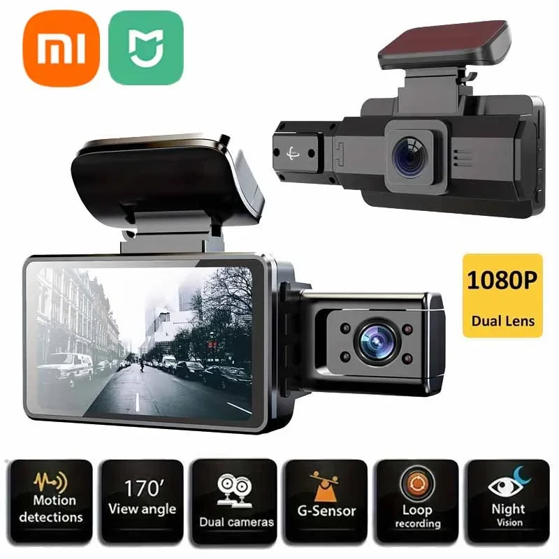 

Xiaomi MIJIA Dash Cam Dual Lens 3.16inch Car DVR Dash Camera Front And Inside 1080P Wide Angle Carbin Black Box