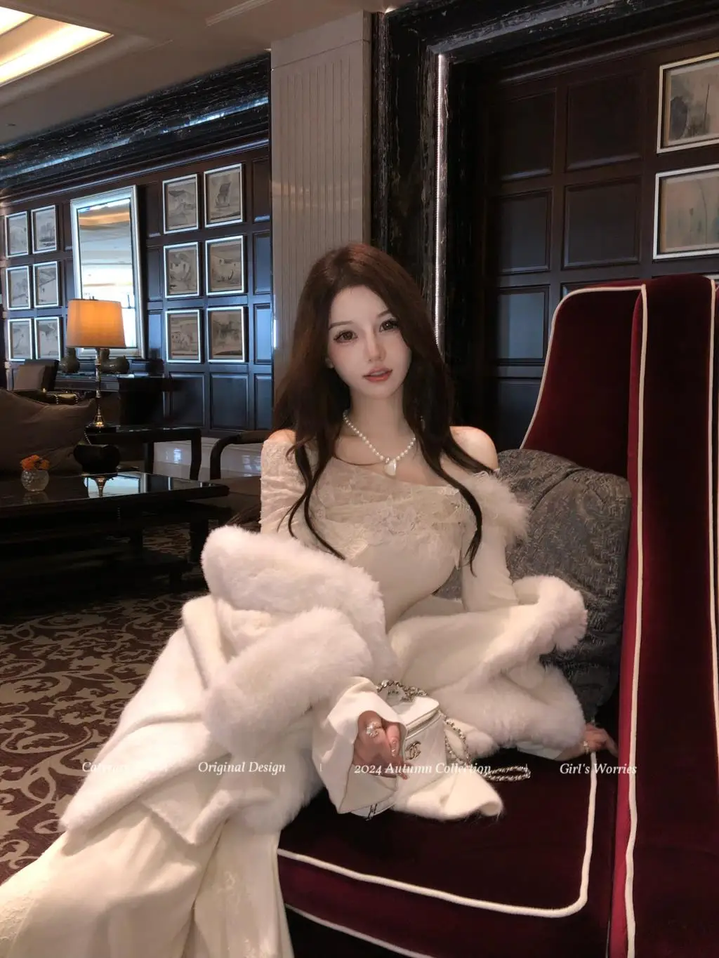 Vestidos de punto nuevos de otoño e invierno para mujer, cuello alto, manga acampanada, encaje de retazos, corte sirena, moda coreana, Vestidos para mujer