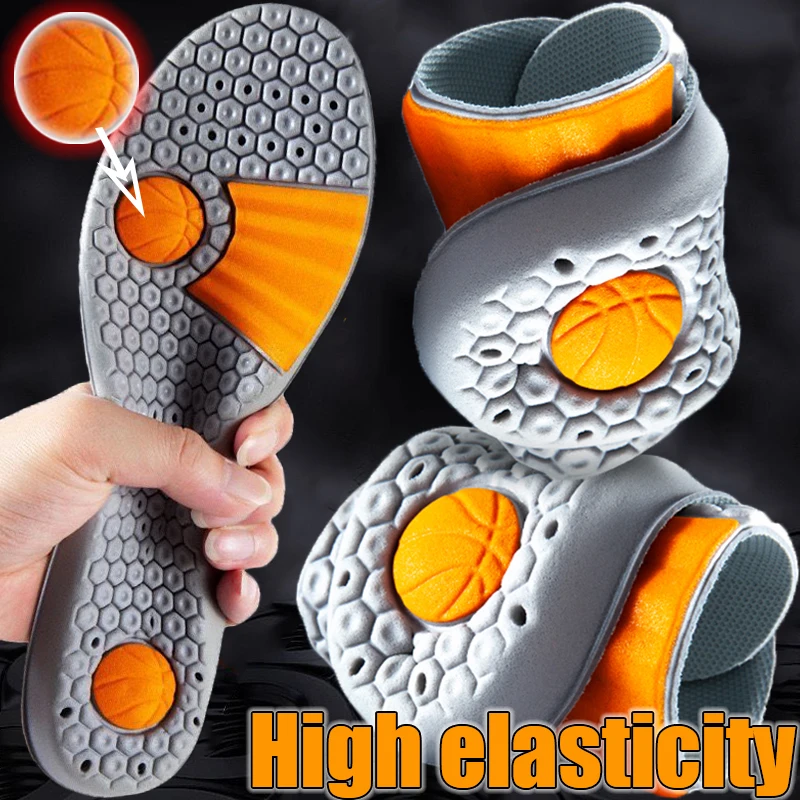 

Shock Absorption Sports Insoles Women Men Arch Support High Elasticity Feet Care Cushions Breathable Mesh Shoe Pads Inserts