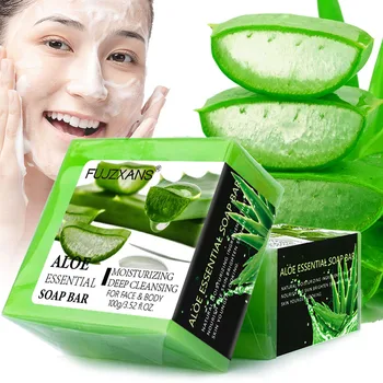 Aloe Vera Soap For Face 100g Facial and Body Moisturizing Cleansing Handmade Soap Bar With Essential Oil 1