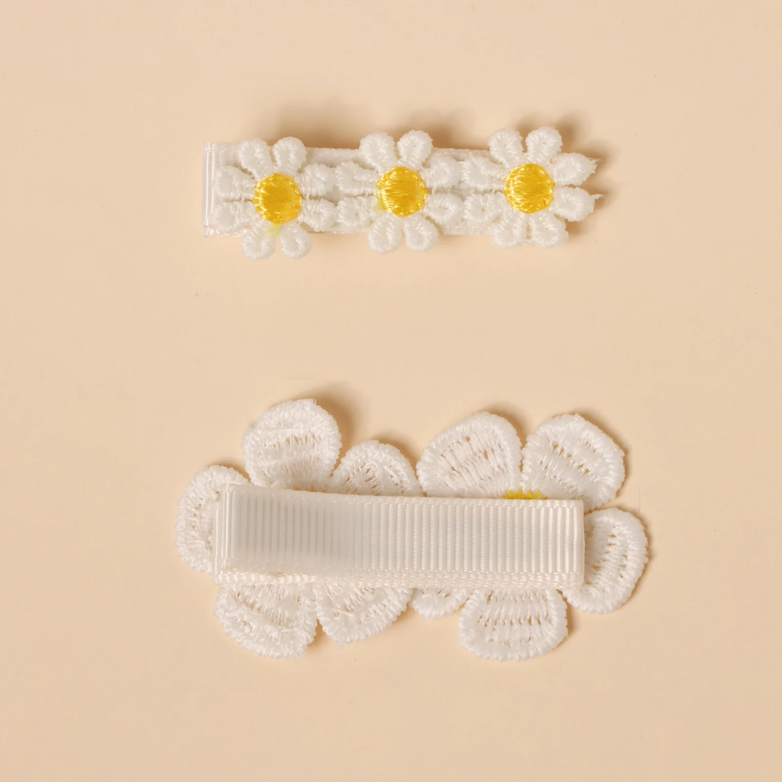 Embroidery Flowers Ponytail Decor Hair Clips 7pcs For Baby Girls Teenager Bangs Barrettes Infant Photograph Hair Accessory