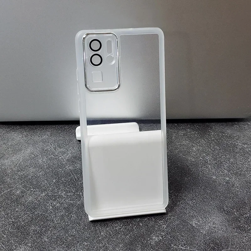 Luxury Clear Phone Case with Plated Camera Frame & Lens Protector