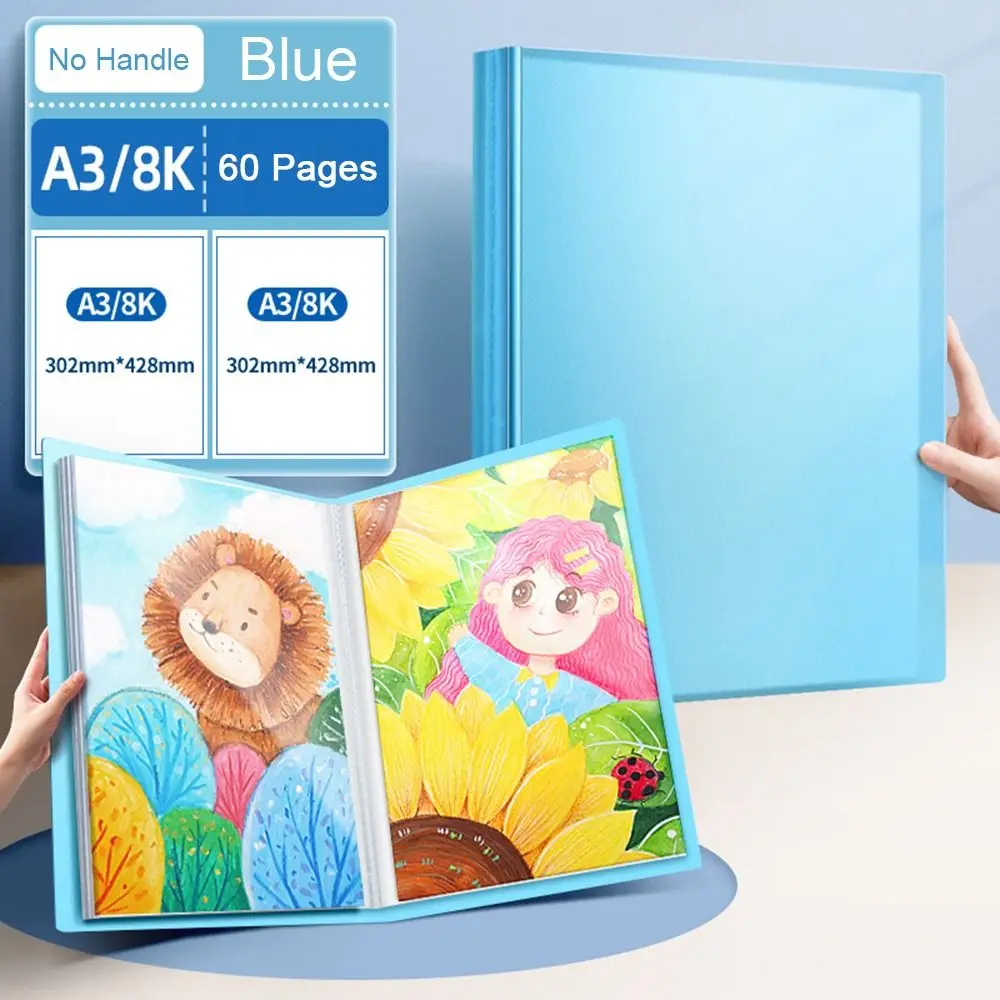 Book Organizer Data Organizer Painting Storage Book Clear Pockets Diamond Painting Photo Album Folder A3/8K 60 Pages Presentation Portfolio