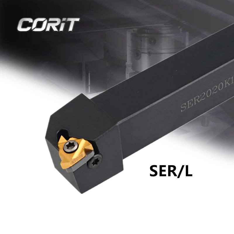 CORIT SER/L External Thread Holder CNC Thread Cutter Bar with Carbide Inserts 16ER Thread Turning Tool SER1212H16 SER2020K16 machine vise