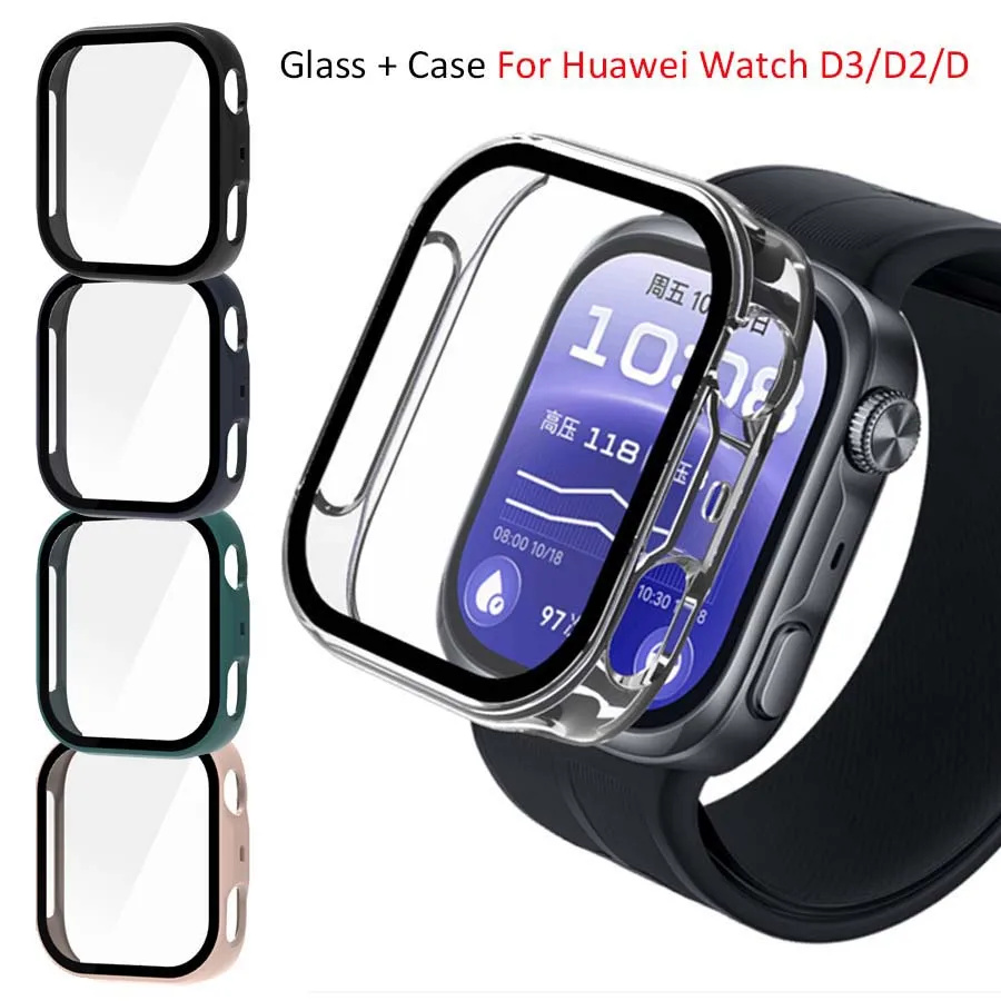 Premium Tempered Glass Protective Watch Case - All-Around Screen Protector & Shell Cover Bumper Accessory