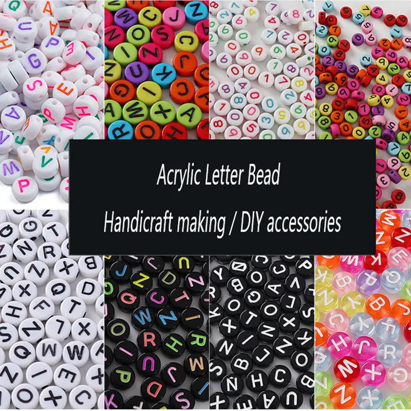 47mm100500pcsacrylicsquareflatroundcolorletterbeadsusedfor