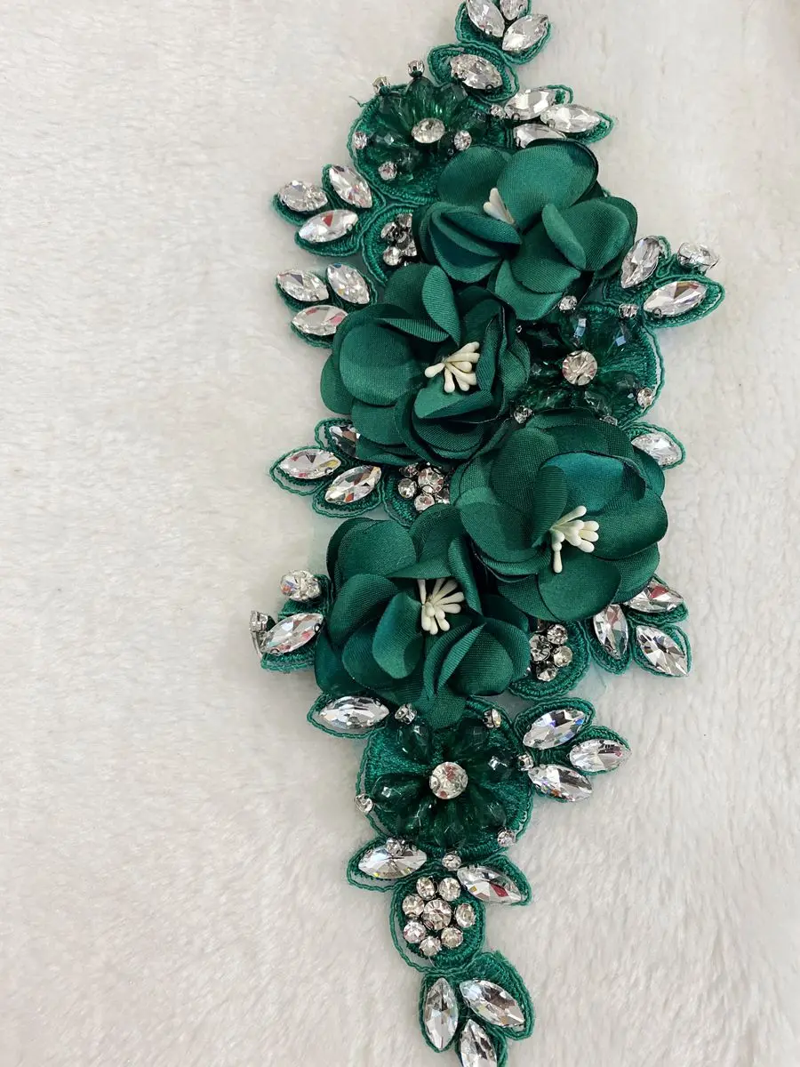 1 Pezzo di Toppa Ricamata a Forma di Fiore, Perline da Cucire