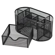 

9 Storage Multi-functional Desk Organizer Mesh Metal Pen Holder Pen Stationery Container Box Office School Supplies Accessories