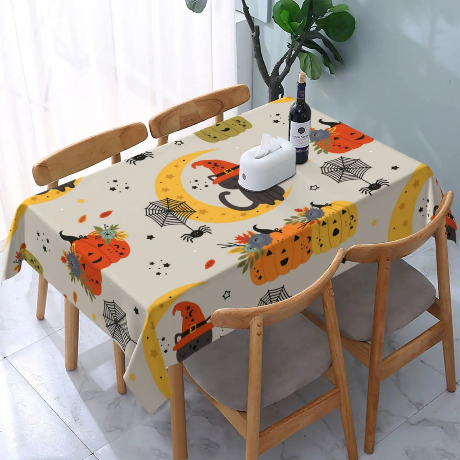 

Rectangular table waterproof table cloth Picnic table cloth 54 x 72 inch washable camping table cloth polyester