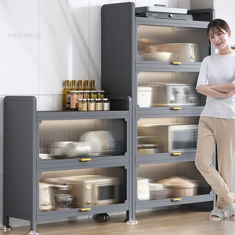 Practical Kitchen Cabinets Rack Floor Multi-layer Storage Cabinets Kitchen Furniture Multi-functional Bowl Sideboard Cabinet 4