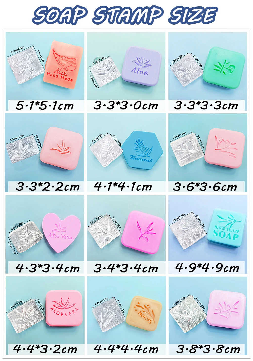 Einfache Casual Stil Diy Handgemachte Aloe Olive Englisch Brief Dekoration Transparent Acryl Seife Stempel Lehrmittel Seife Dichtung – Detail 4