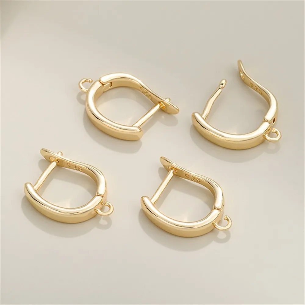 14K 금도금 U자형 DIY 수제 귀걸이 오픈 펜던트 링 귀걸이 및 펜던트 비즈 쥬얼리 제작 액세서리
