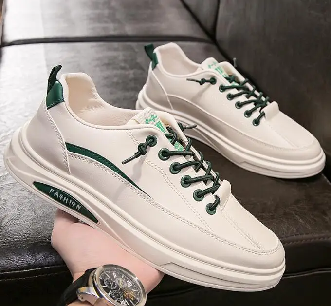 

Новинка 2023, мужские Модные повседневные кожаные туфли, Нескользящие износостойкие спортивные туфли, удобные повседневные туфли на плоской подошве без застежек