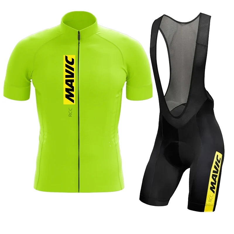 Rcc mavic sommer team sommer radtrikot set sport mtb fahrrad kleidung atmungsaktives kurzarmhemd fahrrad lätzchen shorts ciclism – Detail 6