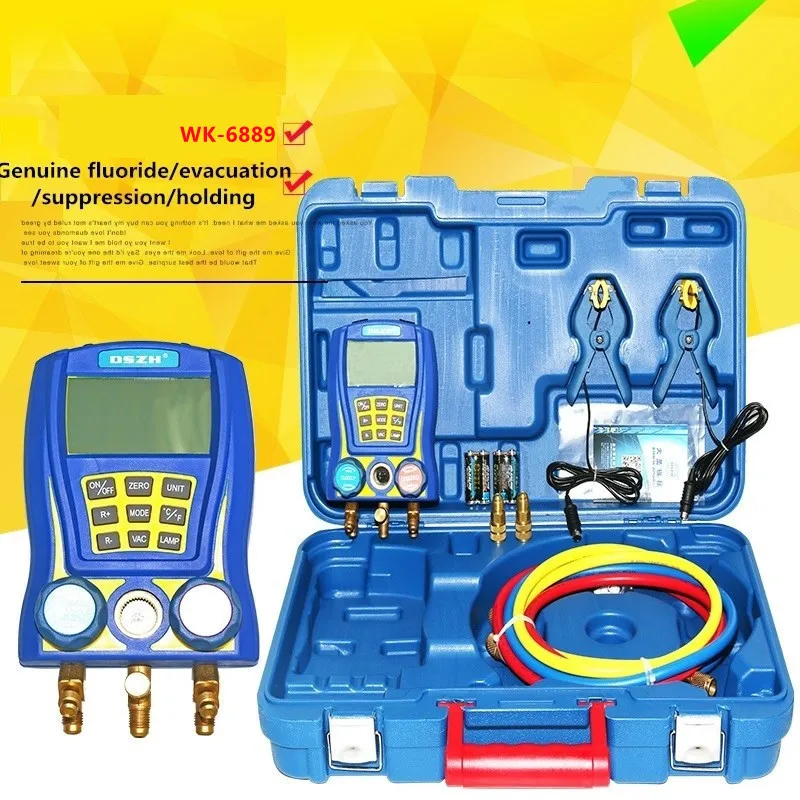 Misuratore Di Refrigerante Digitale Wk-6889 Test Del Vuoto Misuratore Di Pressione Elettronico Misuratore Di Fluoruro Di Refrigerante R32 Misuratore D