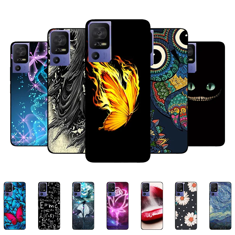 Coque Per Custodia Tcl 40 Se 40 Xl Custodia Morbida In Silicone A Farfalla Per Tcl 40R 5G Cover Tcl 40Se Custodia Per Telefono 40Xl 40 Xe