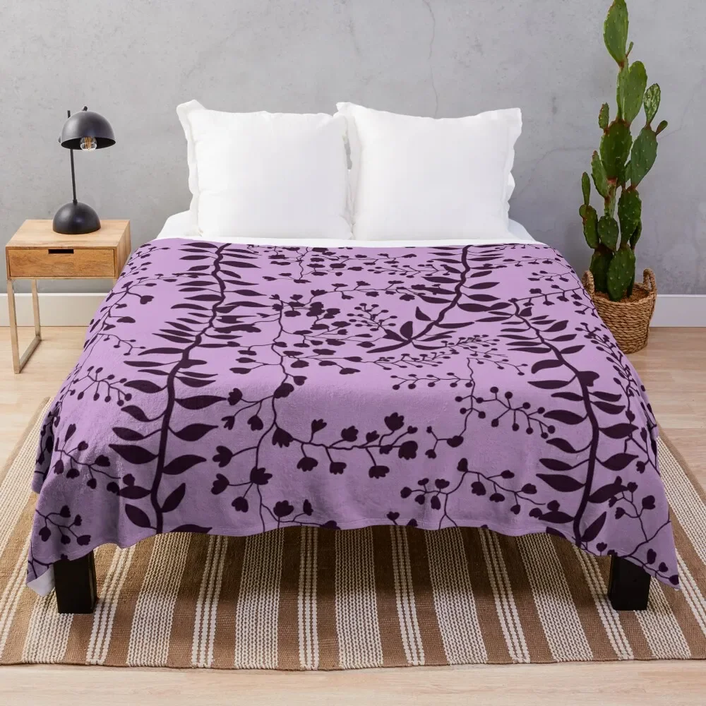 

Bella Swan Lavender Freesia Throw Blanket Retros Fluffy Softs Plaid on the sofa Blankets