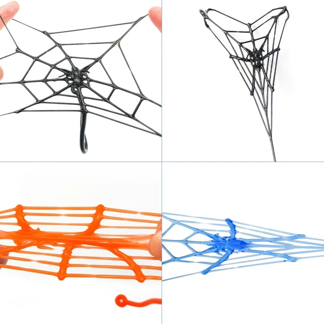 Fidget Sticky Spider Web Elastic Stretchy Rope Easy to Stick on Wall Novelty Gag Toddler Gift Stress Relief Decompressin 3
